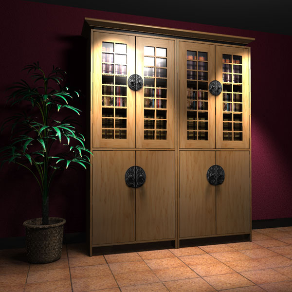 Oriental Bookcase 3D