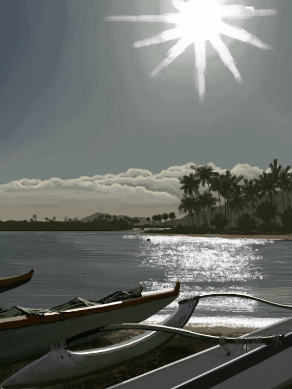 Hawaii Kai Canoes painting